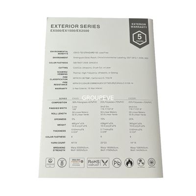 Καλή τιμή. Sunscreen Roller Blind Plain Weave Fiberglass PVC Coated Screen Fabric for Roller Blinds with 3% Openness σε απευθείας σύνδεση